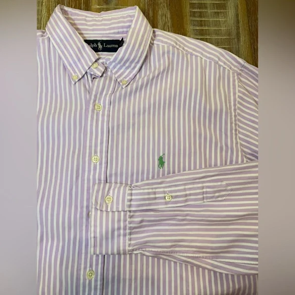 Polo Ralph Lauren Striped Button Up Shirt Large - Picture 5 of 5